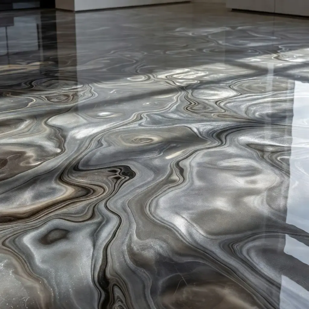 a gray metallic slab with marbled movement
